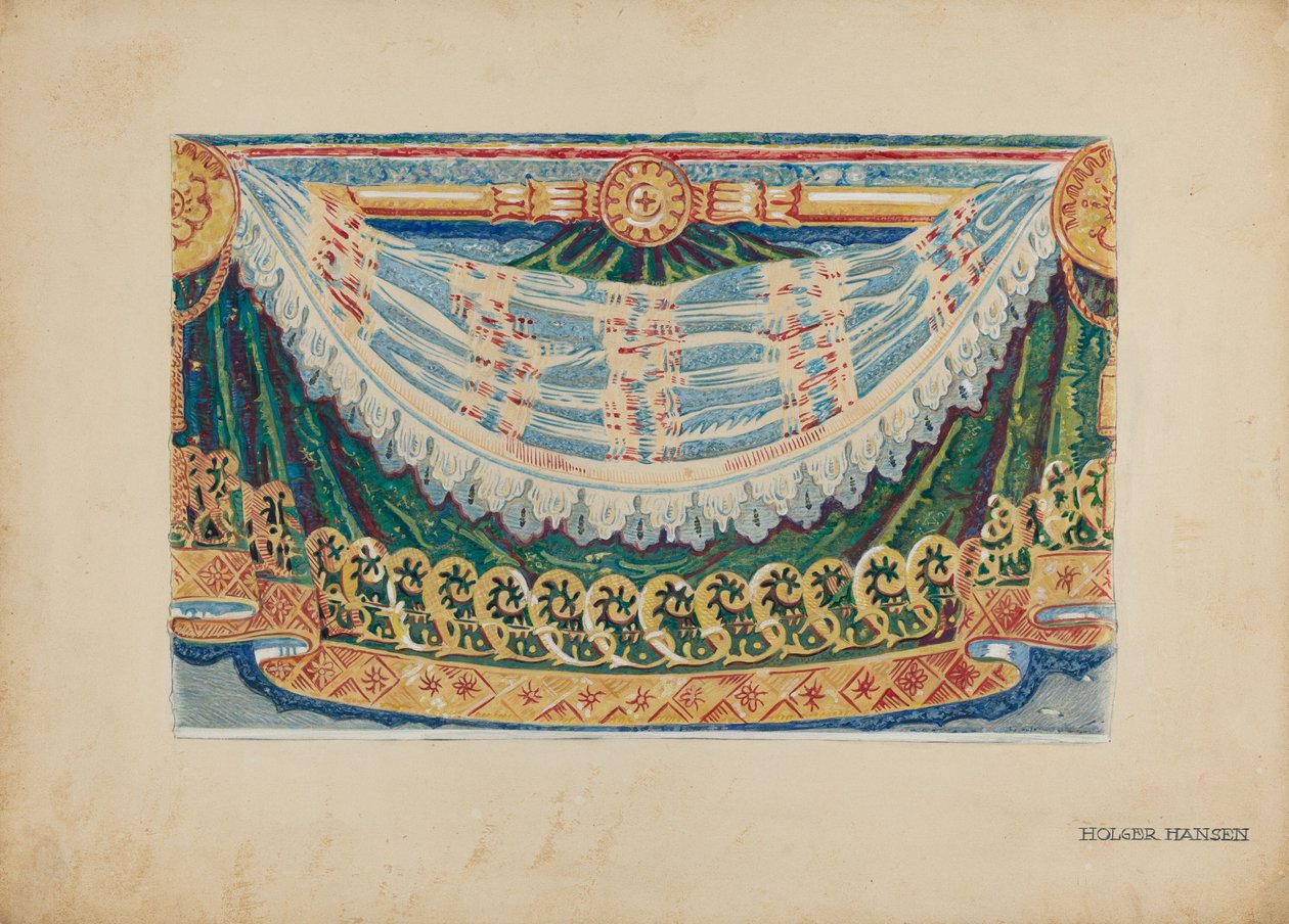 墙纸边框设计，约1939年。 作者 霍尔格汉森