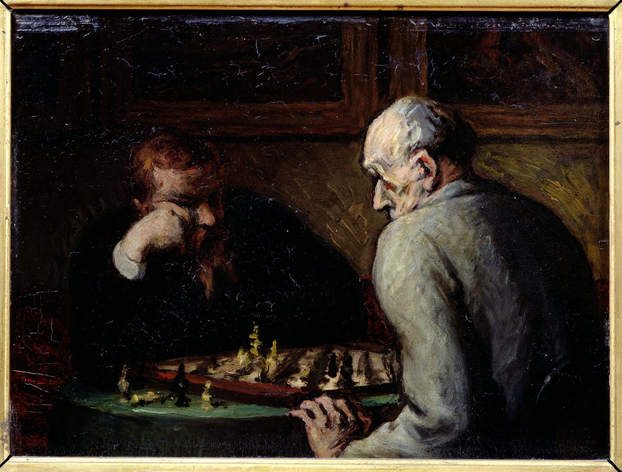 国际象棋选手，c.1863-67 作者 奥诺雷·杜米埃