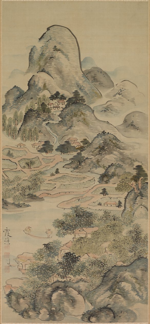 春天的捕鱼，1700年代。 作者 池大河