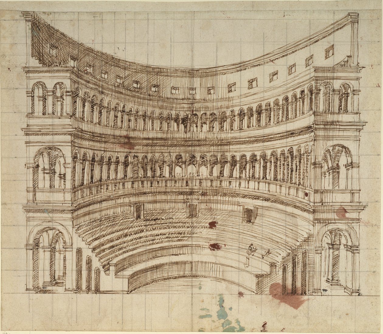 圆形剧场（纸上笔墨） 作者 伊尼戈·琼斯（Inigo Jones）