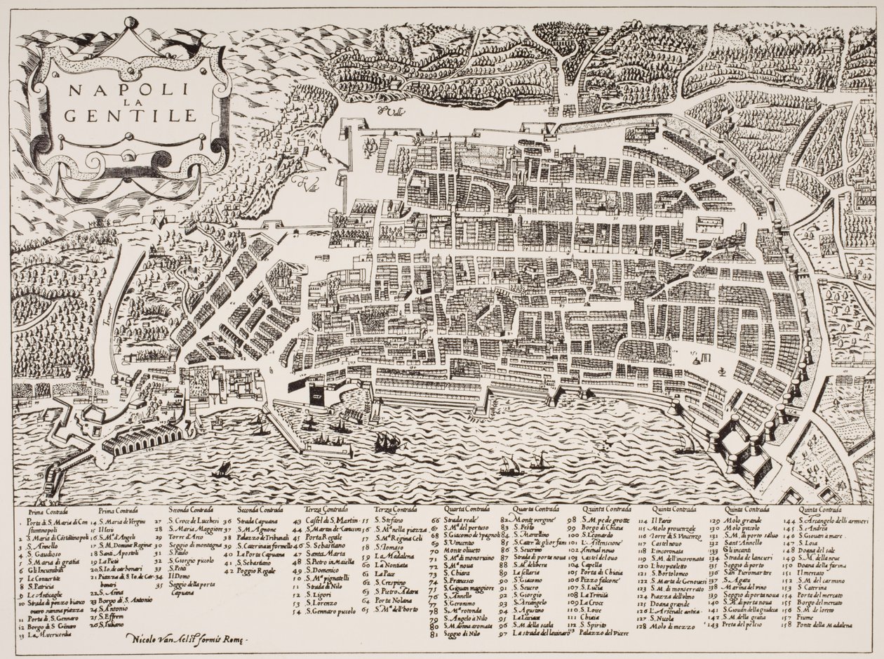 那不勒斯地图，c.1600 作者 意大利学校