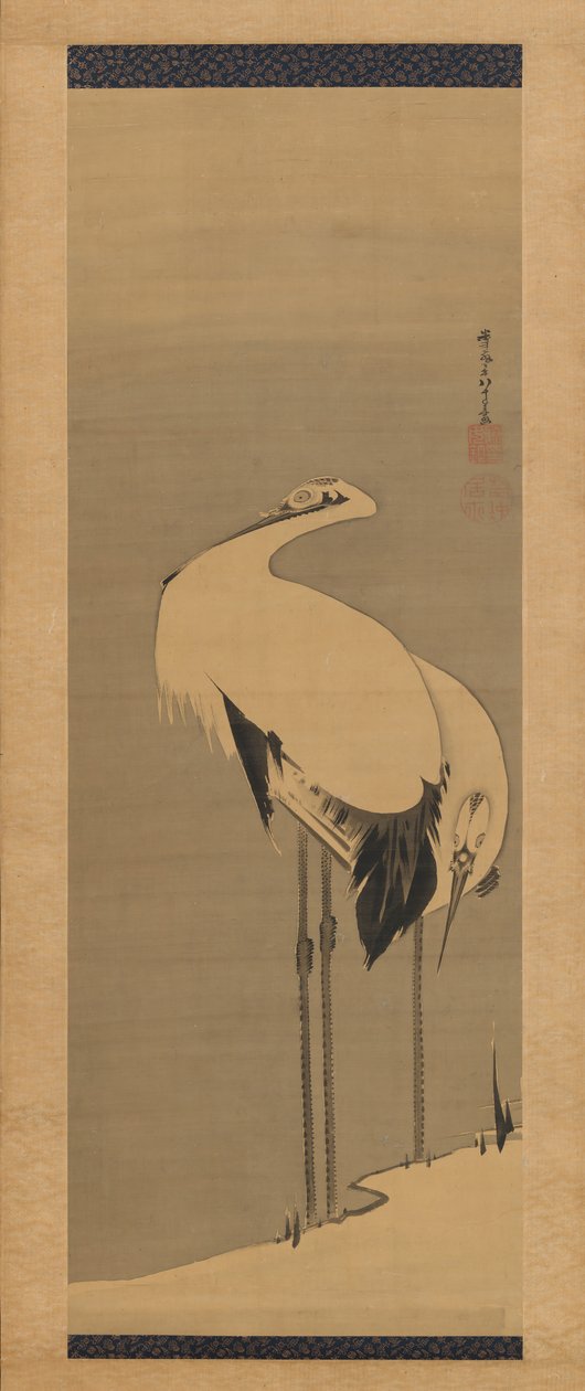 两台起重机，1795年。 作者 伊藤雅作
