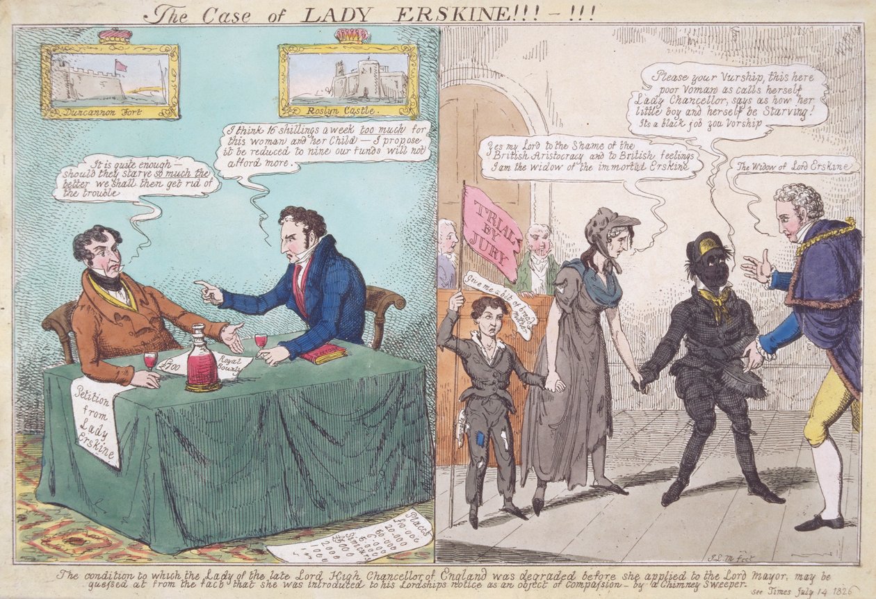 埃斯金夫人的案件！--！！"，1826年 作者 JL标志