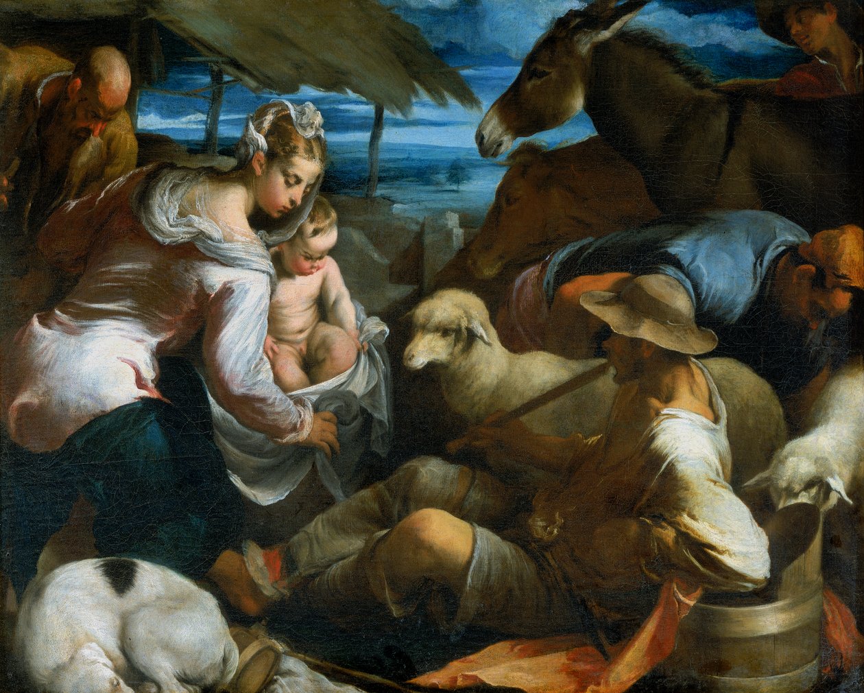对牧羊人的崇拜 作者 哈科波·巴萨诺（Jacopo Bassano）