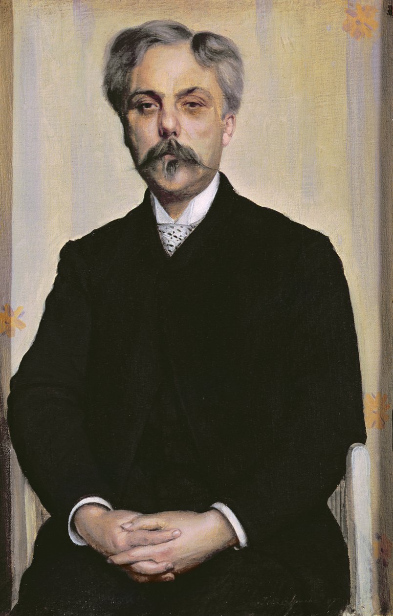 Gabriel Faure（1845-1924）c.1887的肖像 作者 雅克·埃米尔·布兰奇