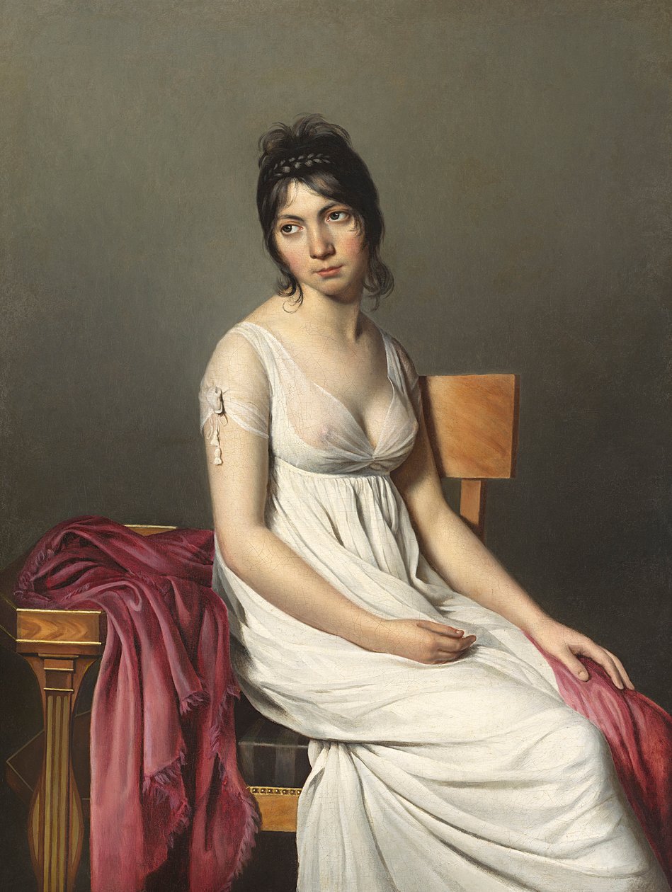 一个少妇的画象白色的，c。 1798 作者 雅克·路易·大卫