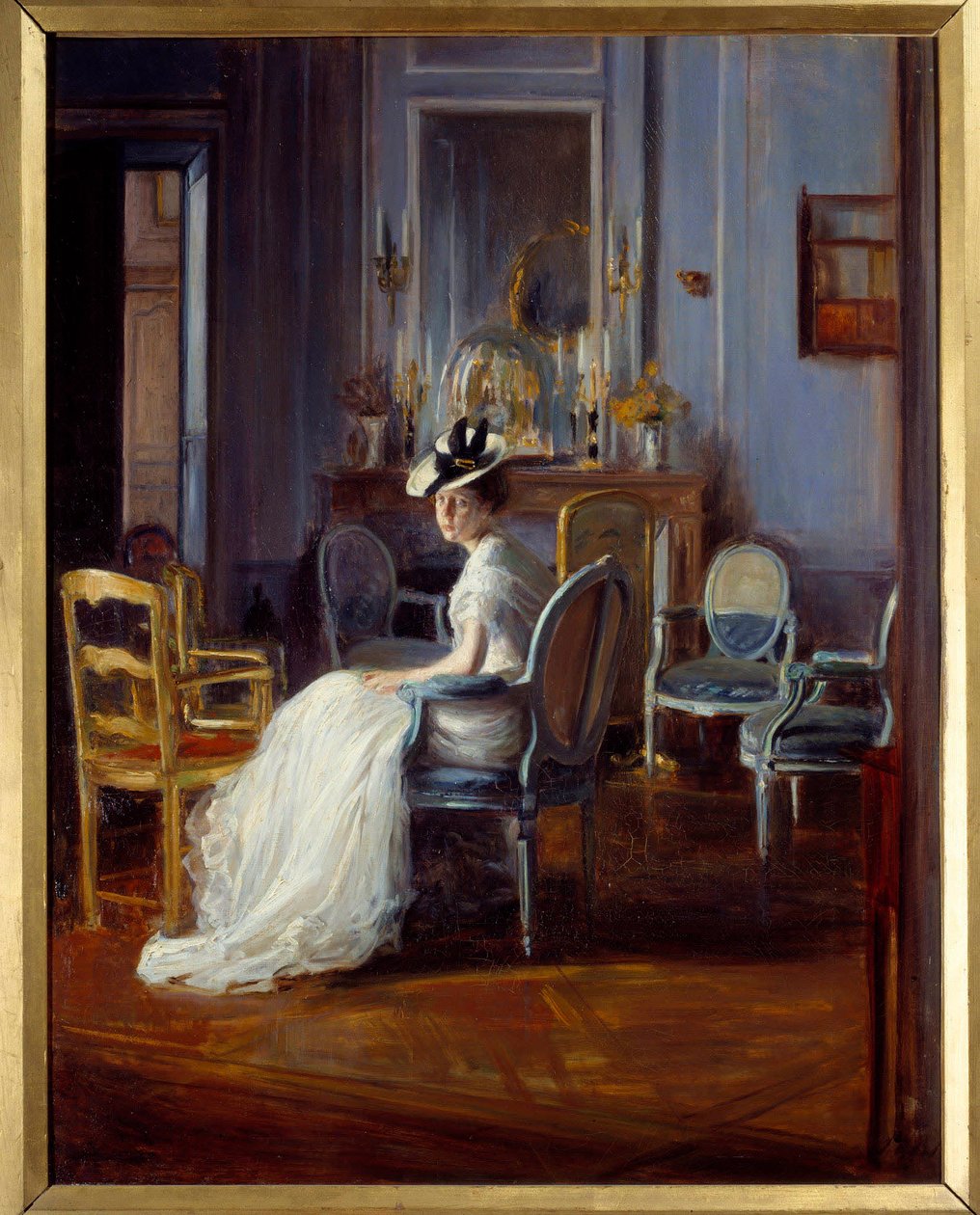蓝色闺房。雅克·埃米尔（Jacques Emile）绘画 作者 雅克·埃米尔·布兰奇