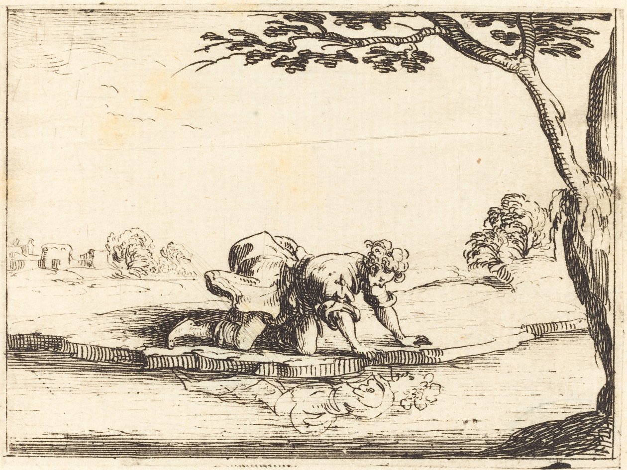水仙望水》，1628年。 作者 雅克·卡洛