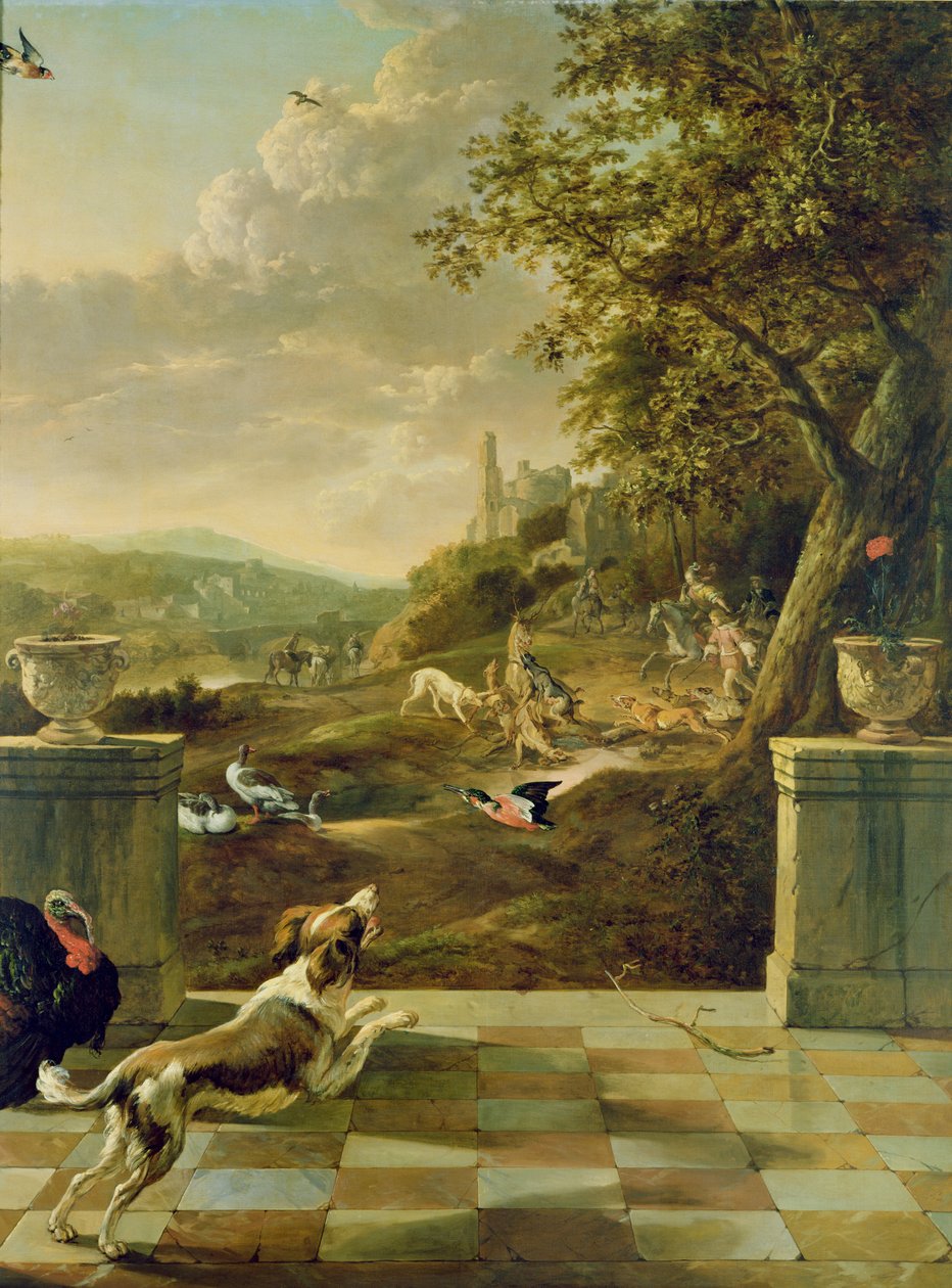 狩猎场景 作者 Jan Baptist Weenix