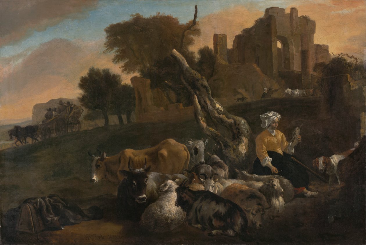 牧羊女的风景 作者 Jan Baptist Weenix