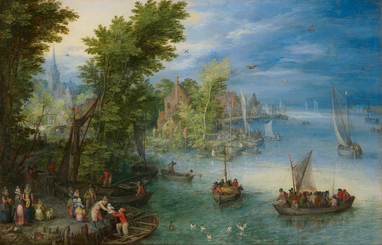 河流景观 作者 简·布鲁格（Jan Brueghel）