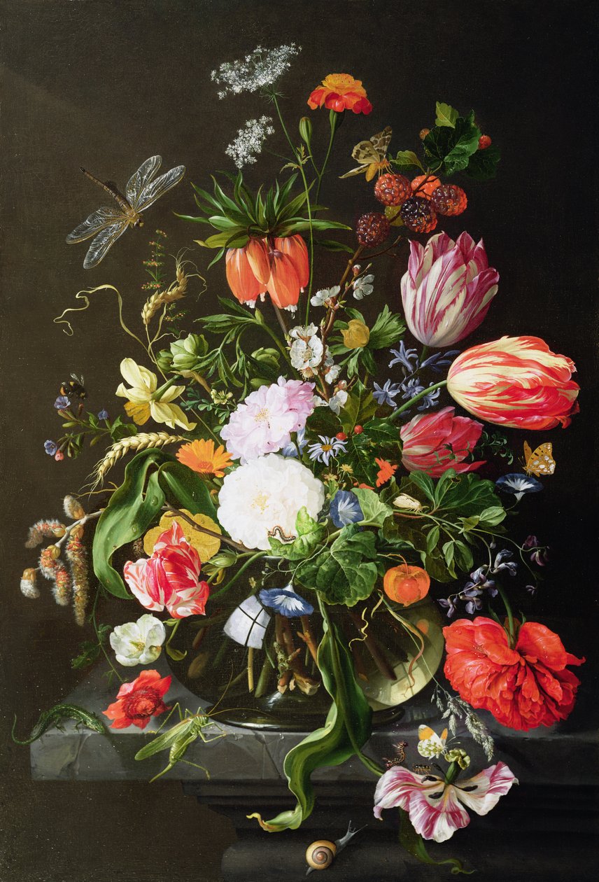 花的静物画 作者 扬·戴维兹·德·海姆（Jan Davidsz de Heem）