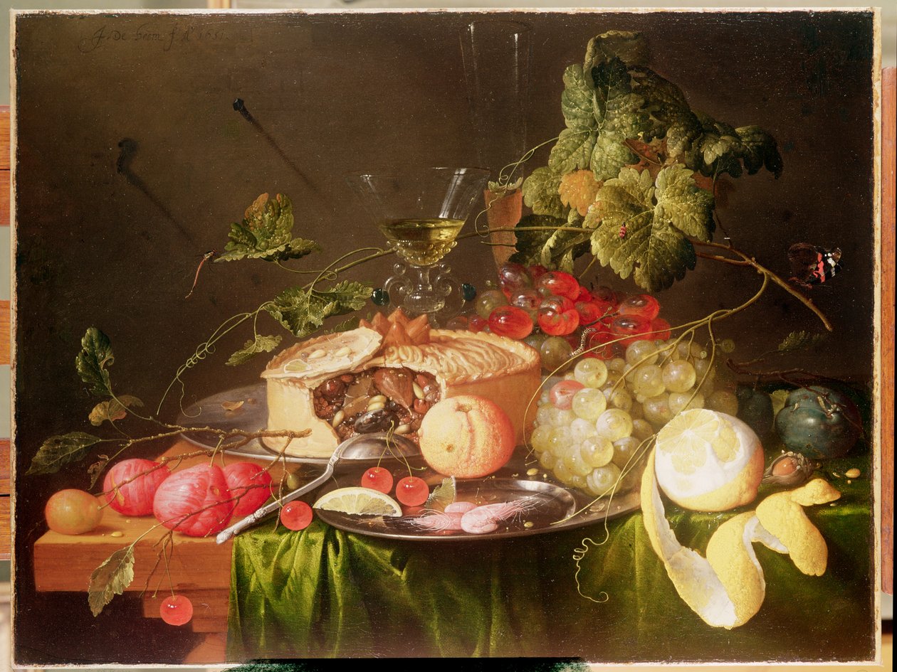 水果静物 作者 扬·戴维兹·德·海姆（Jan Davidsz de Heem）