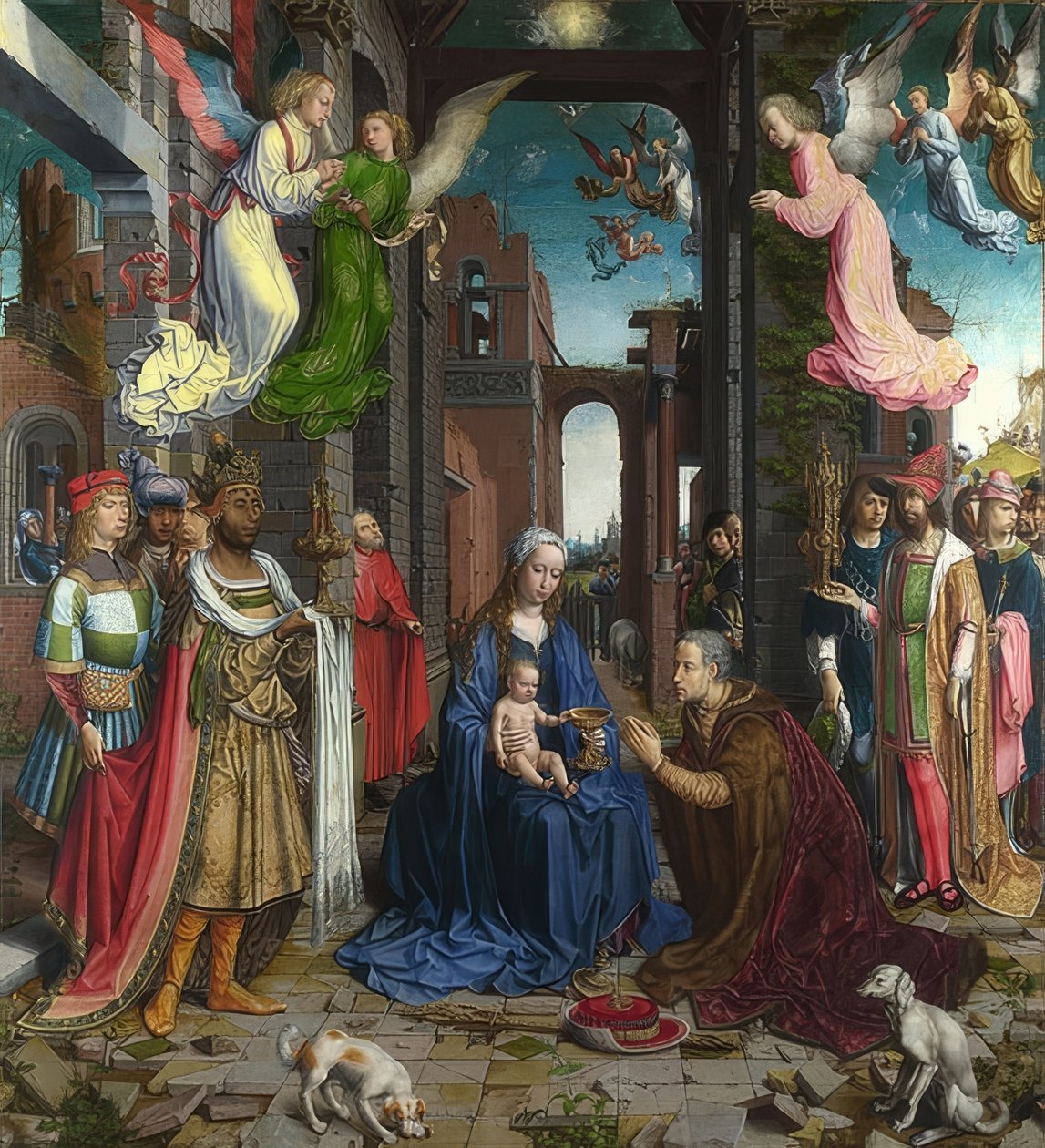 国王的崇拜。 1510-15 作者 扬·高萨特（Jan Gossaert）