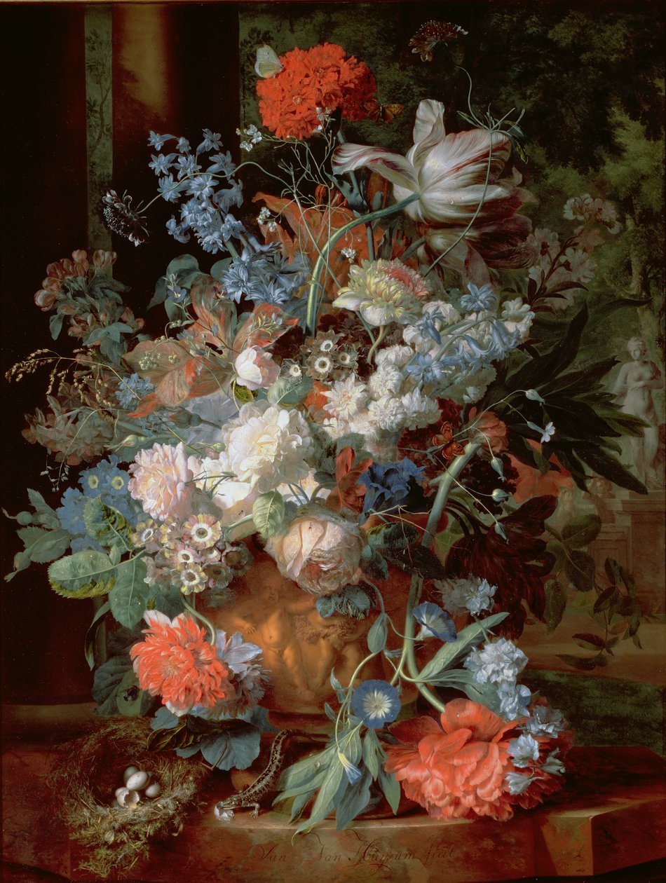 花束在风景的 作者 扬·范·休森（Jan van Huysum）