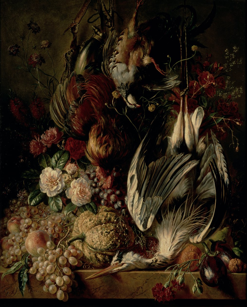 静物，1840年 作者 扬·范·奥斯