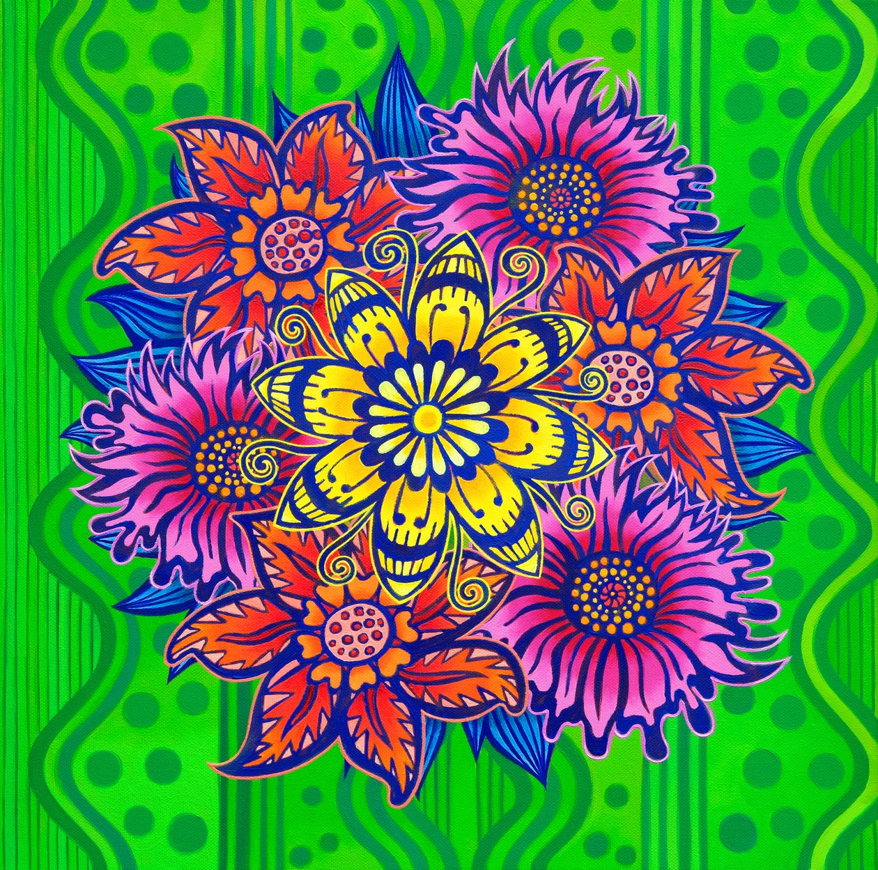 绿色花朵，2022 作者 简·塔特斯菲尔德