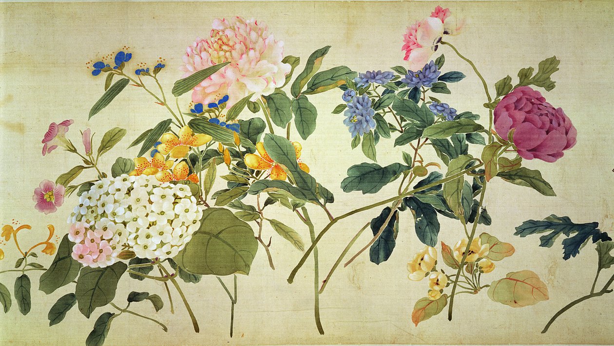 花卉植物研究（丝绸上的wc） 作者 日本学校