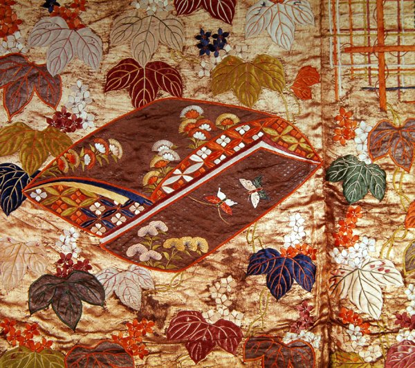 Noh长袍（缎）的细节 作者 日本学校