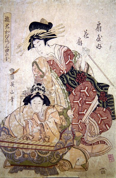 音乐家（彩色木刻） 作者 日本学校