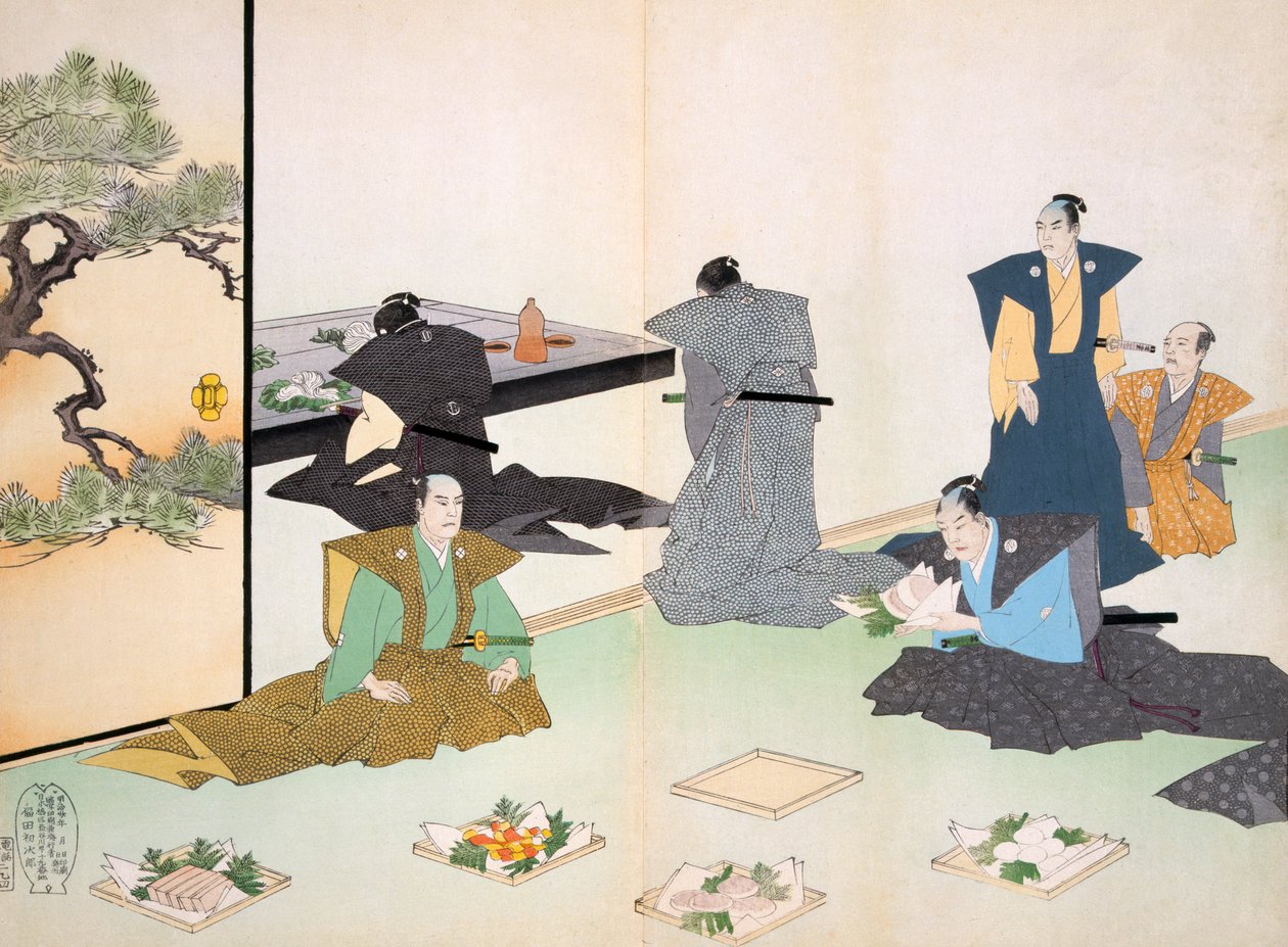 食品（彩色木版画） 作者 日本学校