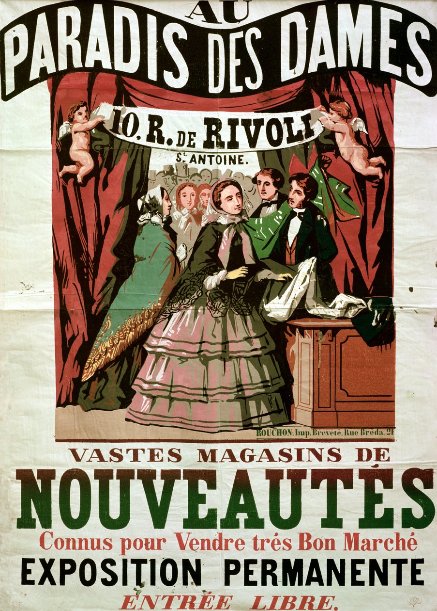 海报广告&39;Au Paradis des Dames&39;，巴黎商店，1856年 作者 让·亚历克西斯·鲁雄