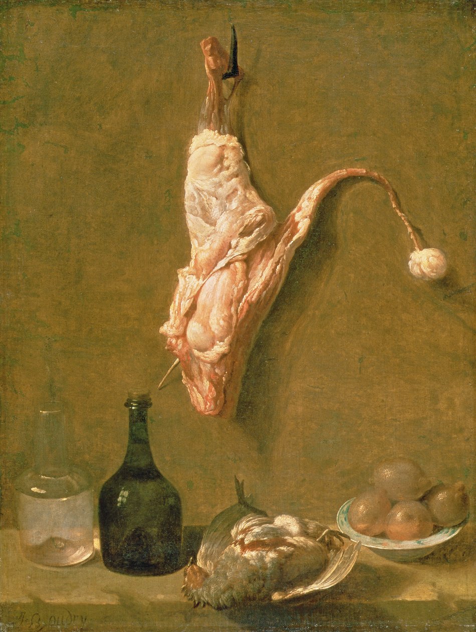 静物与小牛肉腿 作者 让·巴蒂斯特·奥德里（Jean Baptiste Oudry）