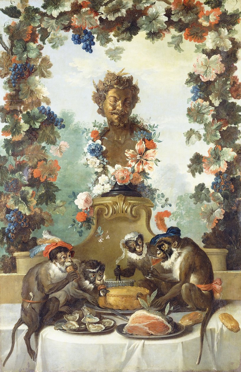 猴子的盛宴， 作者 让·巴蒂斯特·奥德里（Jean Baptiste Oudry）