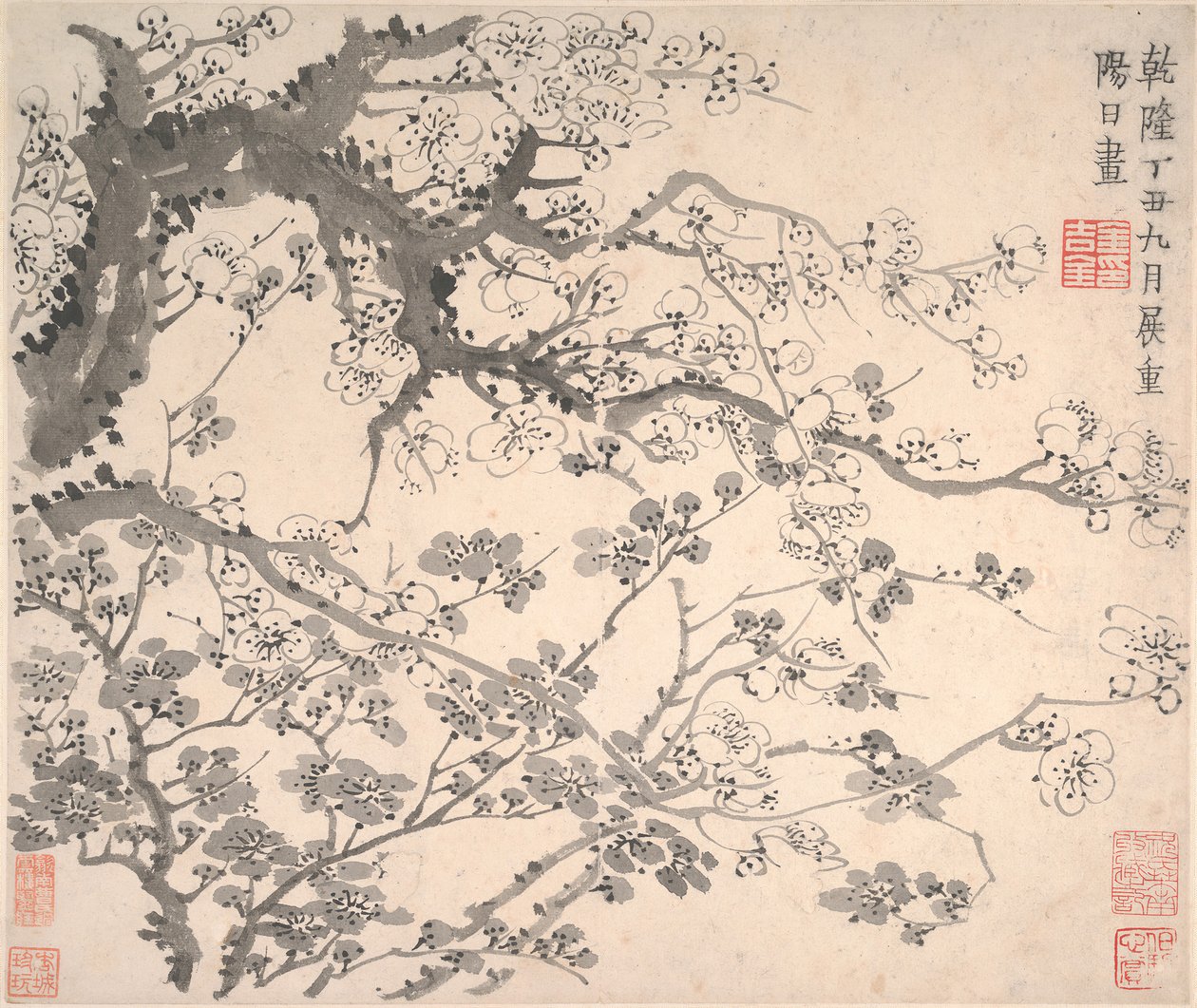 梅花》，日期为1757年。 作者 金农