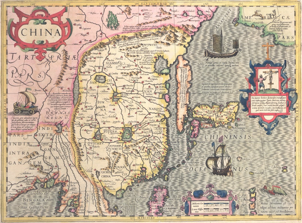 中国，c.1607 作者 乔多克·洪迪斯（Jodocus Hondius）