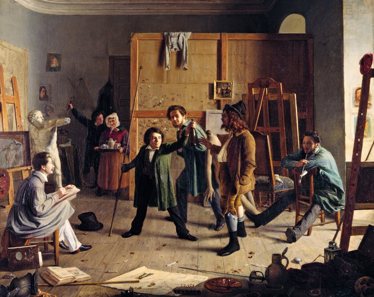 工作室场景 作者 约翰·彼得·哈森克莱弗（Johann Peter Hasenclever）