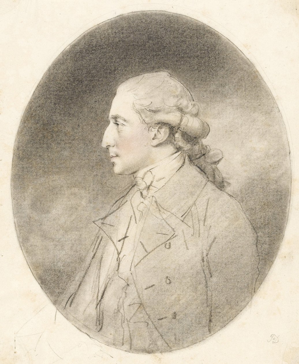 Andrew Robinson Stoney-Bowes，1781年（纸上有红色和黑色粉笔） 作者 约翰·唐曼