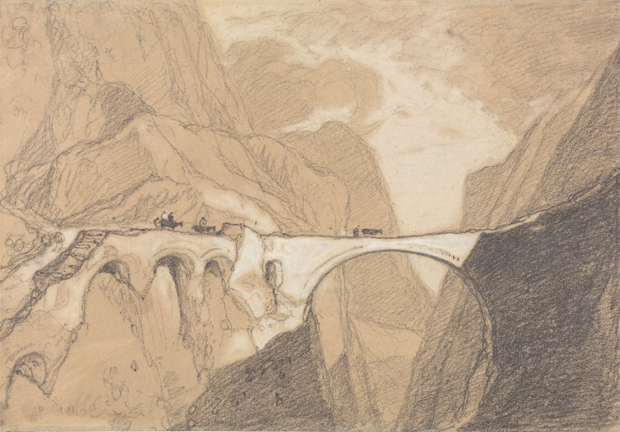 旅行者穿越高山峡谷的桥梁 作者 约翰·塞尔·科特曼