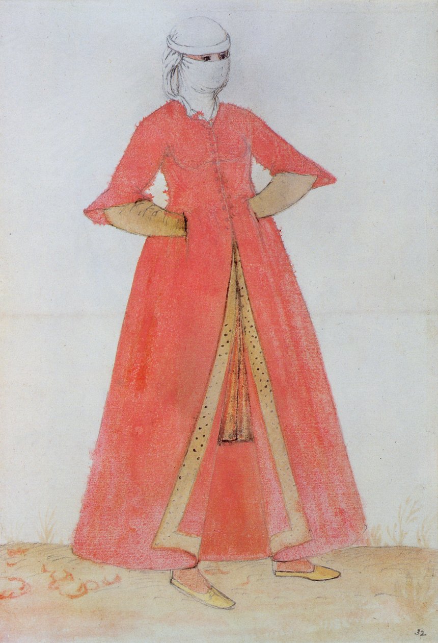 土耳其女子（石版画） 作者 约翰怀特