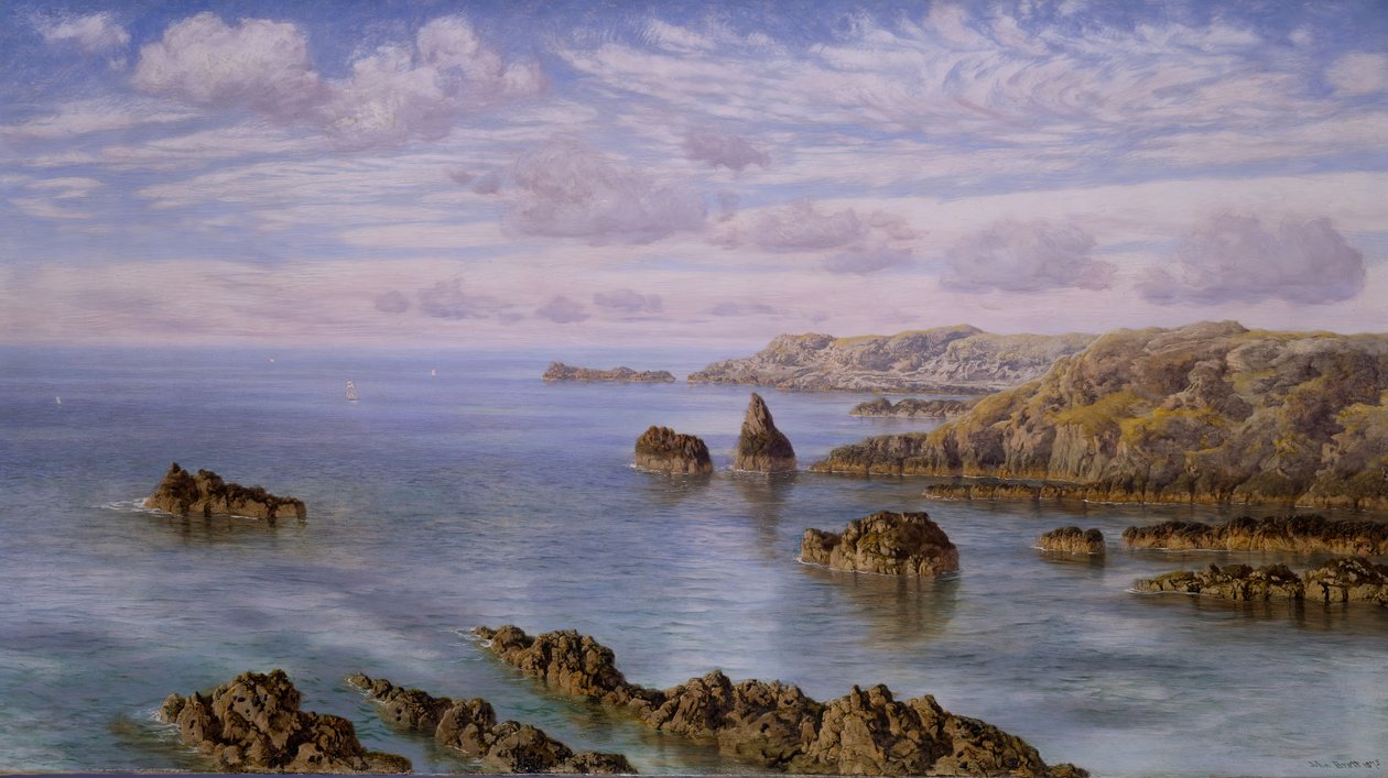 格恩西岛南部海岸，1875年。 作者 约翰·布雷特