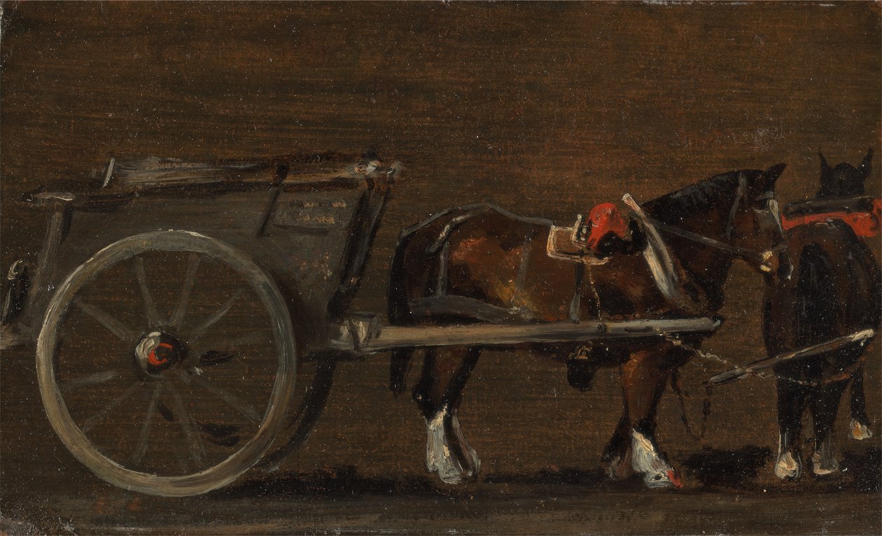 马和车，约1814年。 作者 约翰·康斯特勃