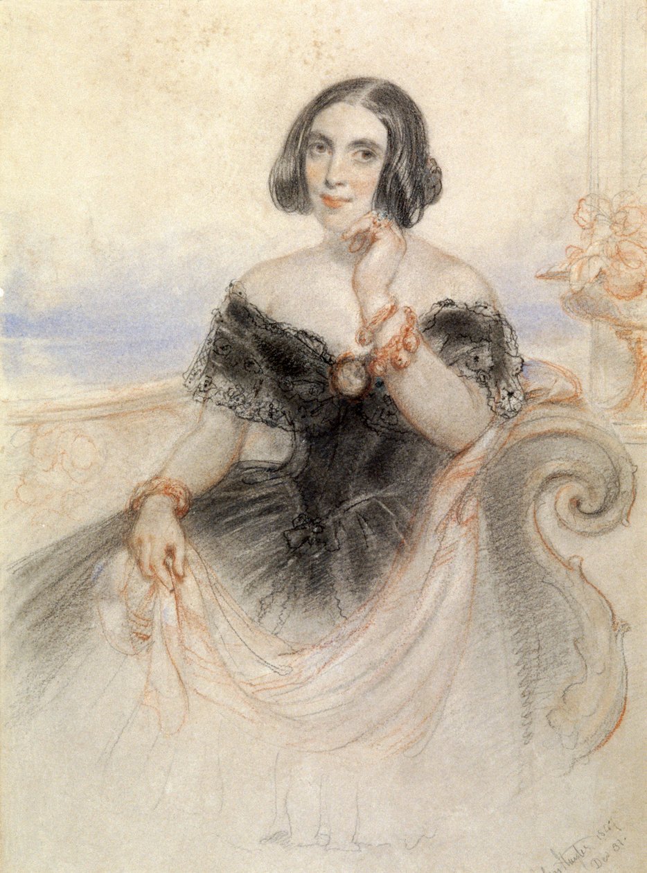 穿黑衣服的女士，1847年 作者 约翰·海特