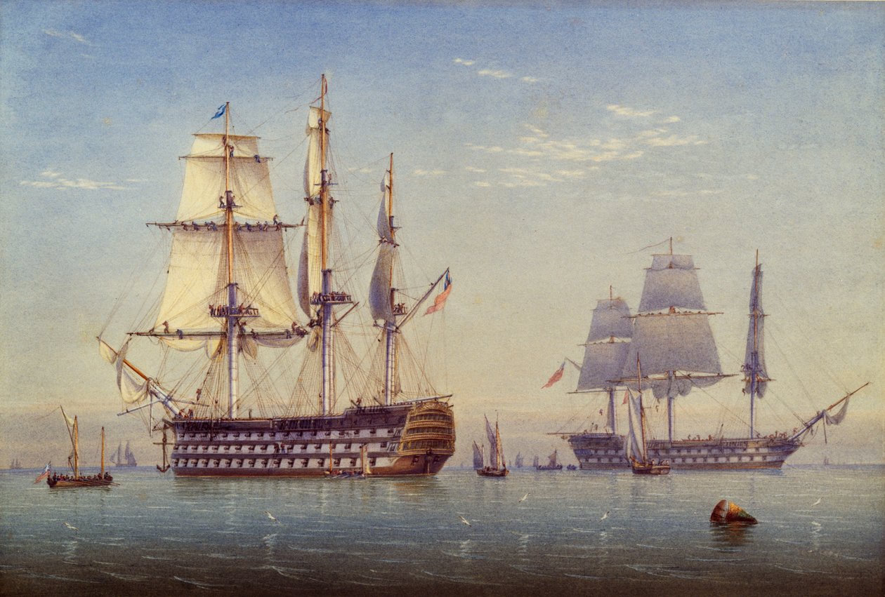 线下的船只，1825-1840年 作者 约翰·乔伊