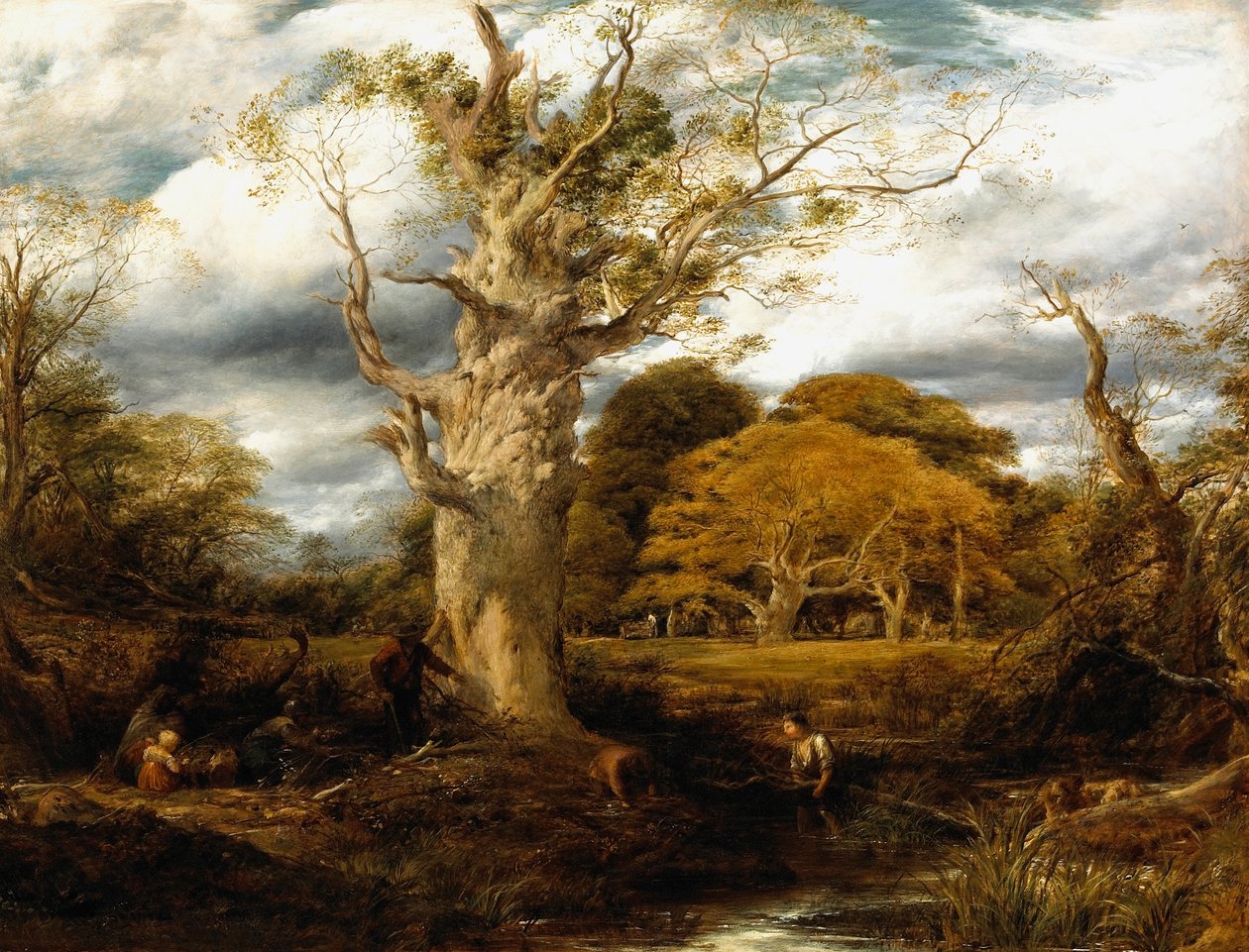 木头场景，1844年 作者 约翰·林内尔