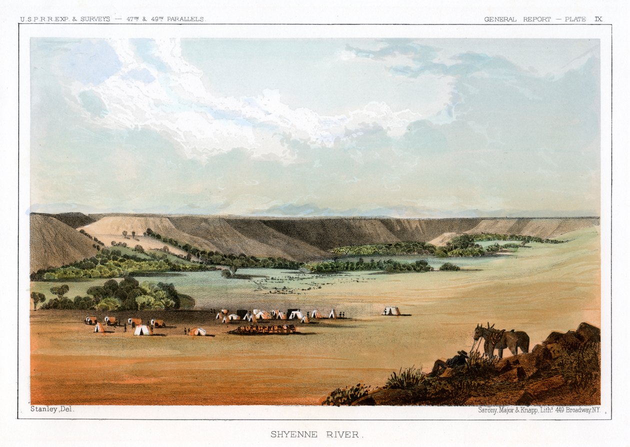 美国夏安河，1856年。 作者 约翰·史密斯（John Mix Stanley）
