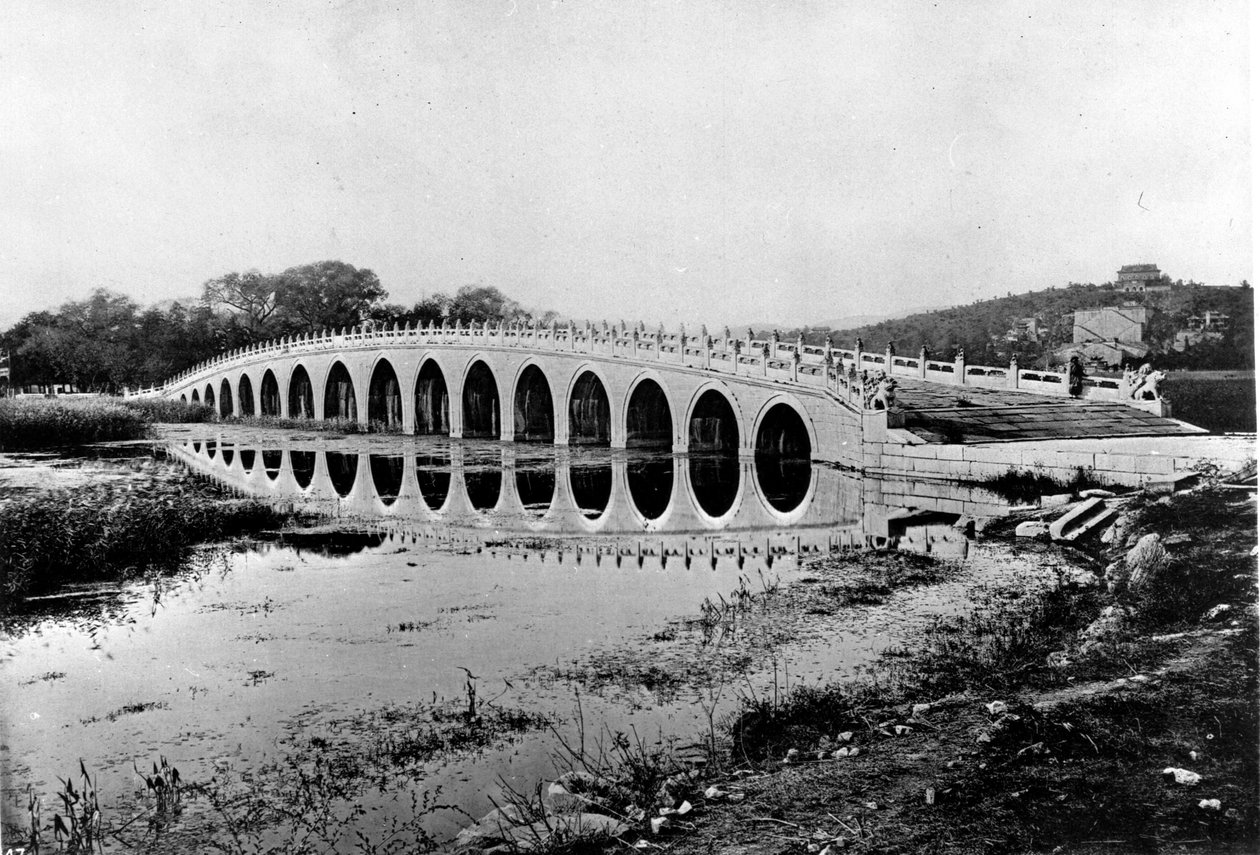中国，桥梁，约1870年（照片 作者 约翰汤姆森