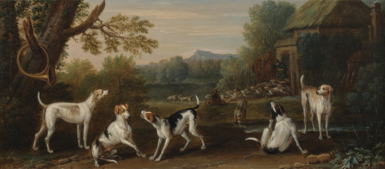 释放猎犬，c.1765 作者 约翰·伍顿