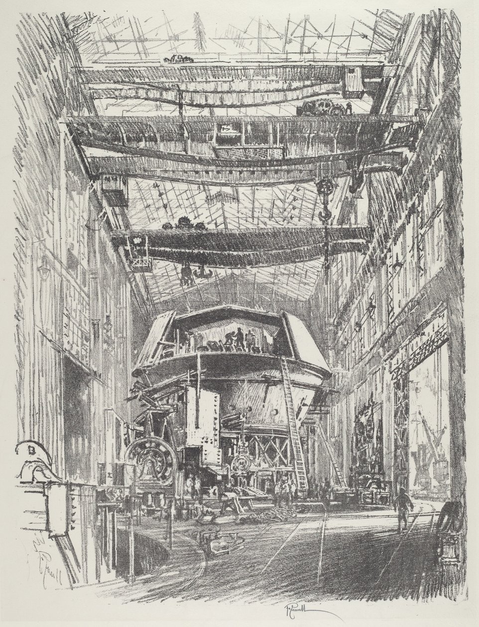 建造大炮台，1916年。 作者 约瑟夫·彭内尔