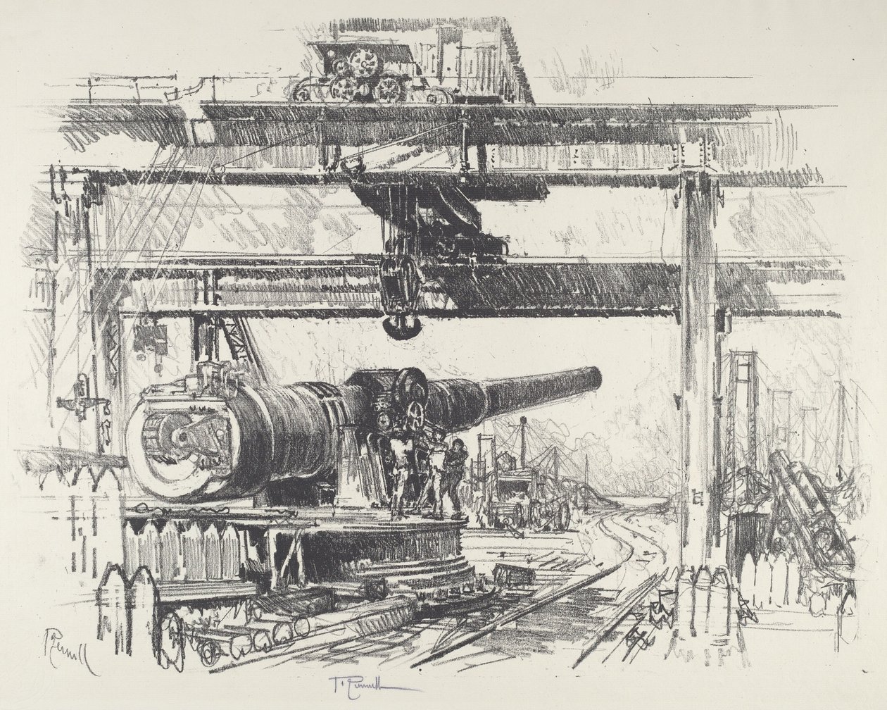枪支测试，1916年。 作者 约瑟夫·彭内尔
