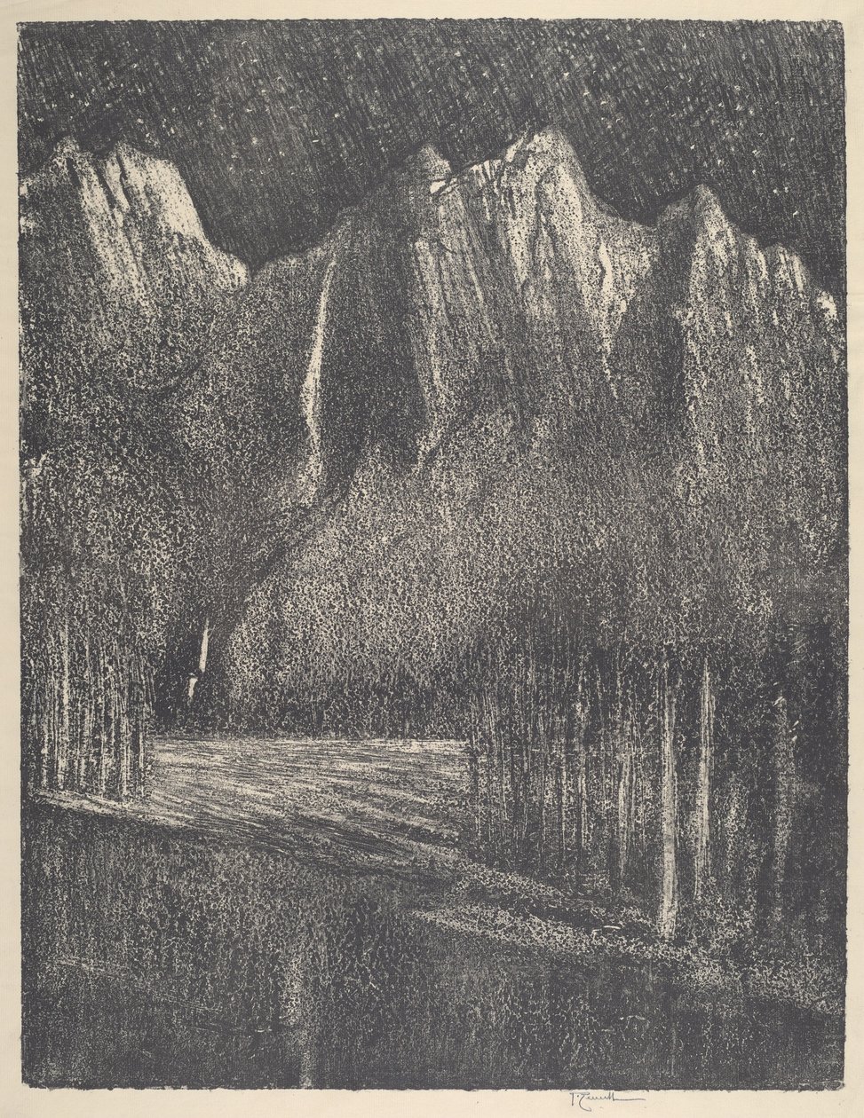 优胜美地的夜晚，1912年。 作者 约瑟夫·彭内尔