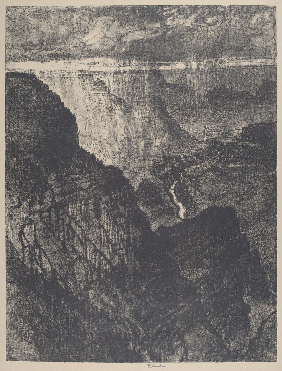 大峡谷的风暴，1912年。 作者 约瑟夫·彭内尔