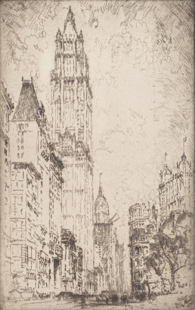 伍尔沃斯大厦，1915年。 作者 约瑟夫·彭内尔