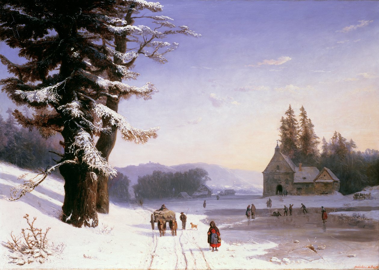 法国南部的雪景，1868年 作者 约瑟芬·鲍斯