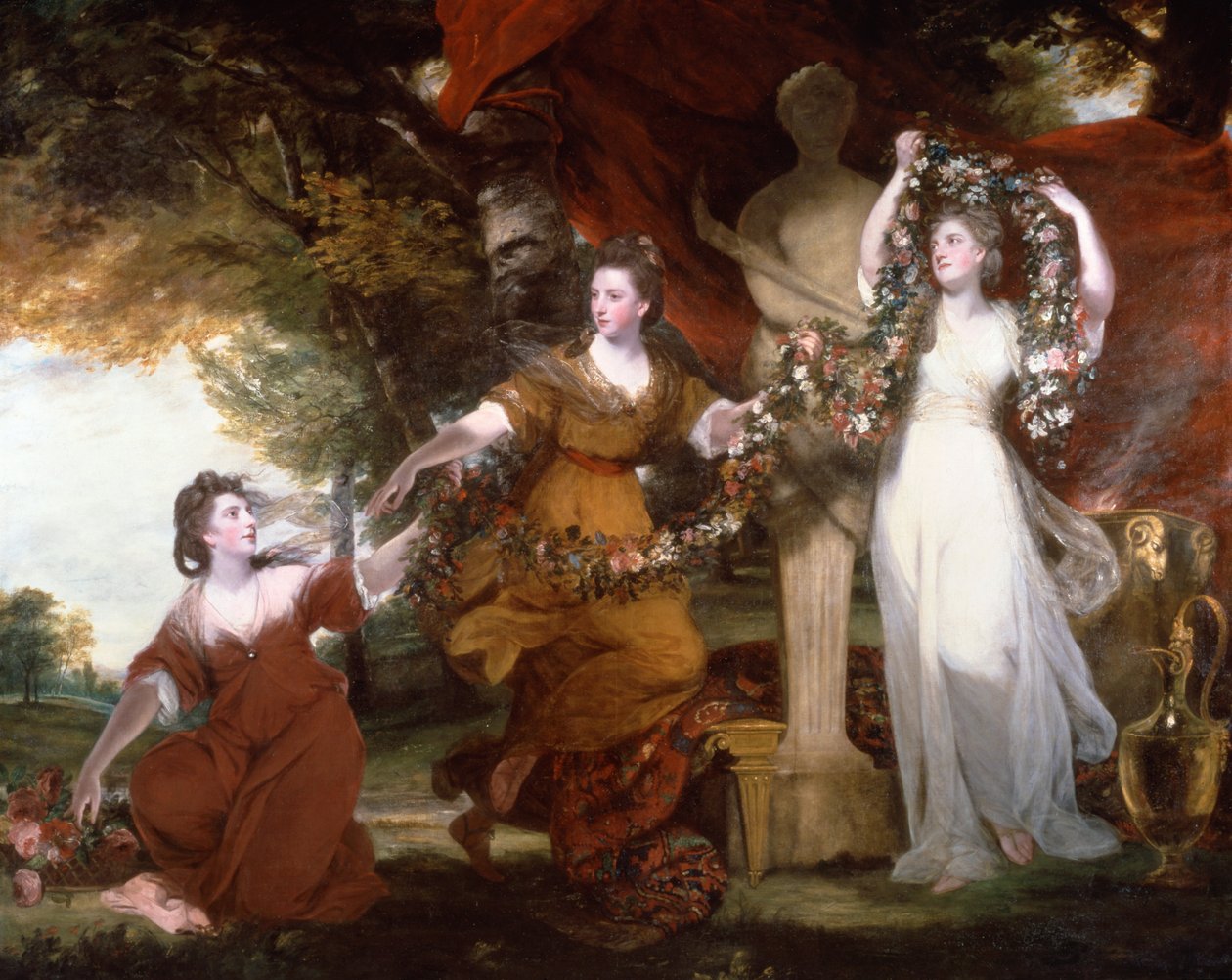 装饰处女膜的三位女士 作者 约书亚·雷诺兹（Joshua Reynolds）