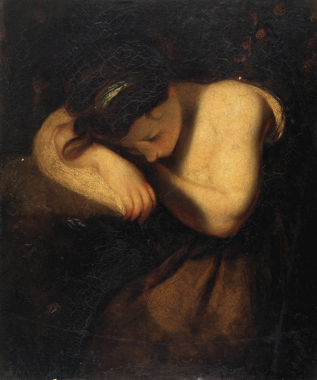 熟睡的少女（布面油画） 作者 约书亚·雷诺兹（Joshua Reynolds）